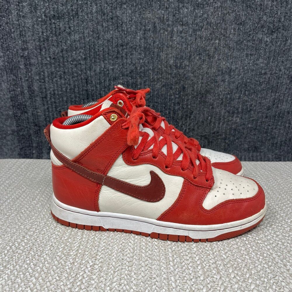 Nike Dunk High LXX Cinnabar Red White Leather Shoes Women’s 6.5 DX0346-600